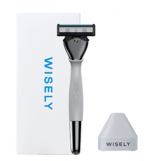 와이즐리 면도기 스타터 세트, 1세트, SENS (상처 없는 면도), 슬레이트 그레이