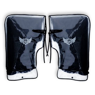 오토바이 핸들 토시 + 투명커버 오토바이 방한 방수 발열 장갑, 블랙