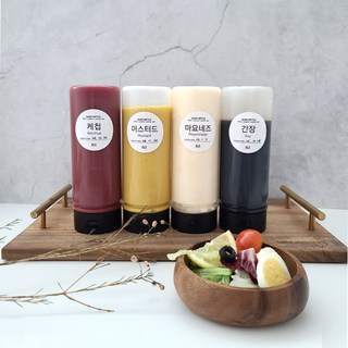 거꾸로 실리콘 튜브 소스통 케찹 마요 머스타드 통, 4개, 400ml