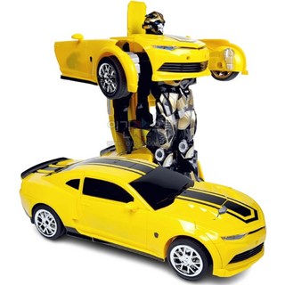 변신로봇 RC카 트랜스포머 어린이장남감 무선조종 로봇자동차, TT671옐로우, 1개