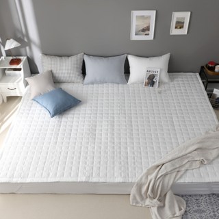 아르지오 4면 밴딩 진드기방지 누빔 여름 시어서커 모기차단 패밀리 침대 매트리스 패드 SS+SS SS+Q Q+Q, 화이트