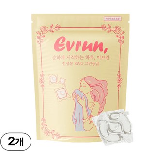 이브런 4in1 초고농축 프리미엄 캡슐세제 소프트코튼, 2개, 30개입