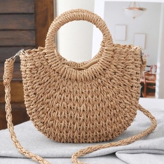 라라상점 반달 왕골 라탄 크로스백 여름휴가 비치백(2colors)