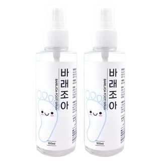 바래조아 간편하게 뿌리는 발 발톱 무좀 각질 풋 대용량 100ml, 1개, 2개입
