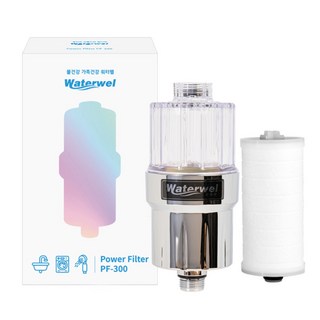 워터웰 파워필터 PF-300 샤워기 필터 대용량 해바라기 수전 녹물 잔류염소 제거 필터, 1개