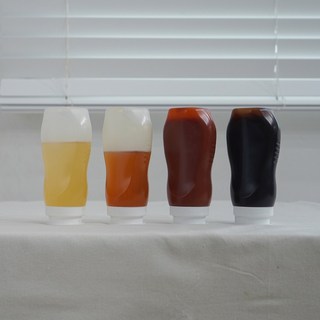 [헤이두 홈] 흐르지 않는 멀티 소스통 5개 세트 꿀 시럽 케찹 굴소스 밀폐용기, 470ml 5개, 1세트