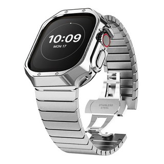 아이비온 애플워치 링크브레이슬릿 + 아머 케이스 세트 40 44, 퓨어실버, 1개