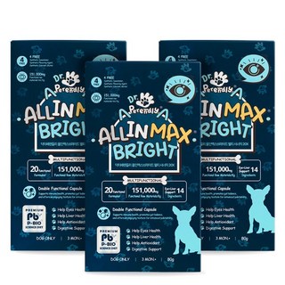 닥터페렌들리 올인맥스브라이트 멀티 시너지 20X 강아지 눈 영양제 간 눈물 눈꼽, 3개, 눈물개선/눈건강, 80정