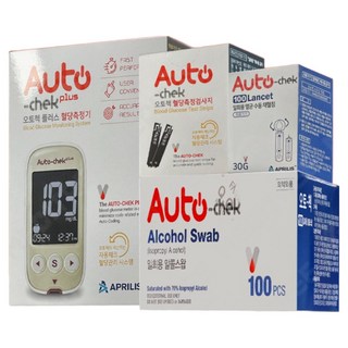 오토첵 혈당측정기+혈당시험지+알콜솜+채혈침+혈당수첩 세트, 1개