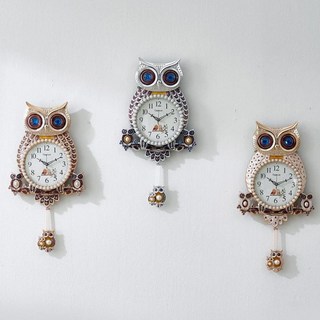 리빙스토리 시그너스 국산 무소음 벽걸이시계 복을가져다주는 빅사이즈 로얄부엉이시계 거실 인테리어 집들이 이사 선물, 아이보리