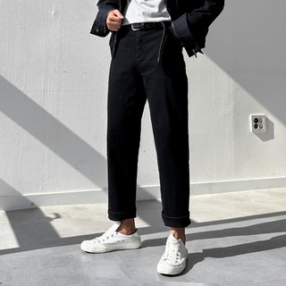 남자 남성 사계절 테이퍼드 핏 허벅돼 히든밴딩 스판 일자 청바지 데님 팬츠 빅사이즈