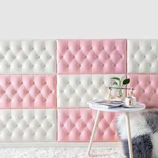 홈앤힐링 벽 충격방지 스펀지 고탄성 스티커식 벽쿠션, 4개, 크림 화이트