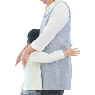 토이토 시어서커 스트라이프 앞치마 주방 어린이집 교사, 1개, 블루 FREE