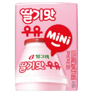 빙그레 딸기맛우유 미니+머그컵 기획 세트, 전용머그컵세트, 120ml