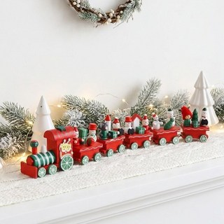 디심플 크리스마스 소품 장식 기차 오브제, 1개, 혼합색상