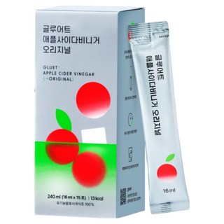 글루어트 애플사이다비니거 오리지널 사과식초 애사비 스틱 15포, 1박스, 240ml