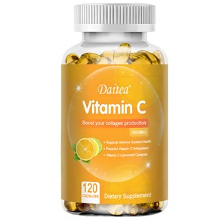 비타민 C 캡슐 2000mg 면역 지원 영양 보충제 강력한 항산화제는 건강한 피부 콜라겐 생성을 촉진합니다.