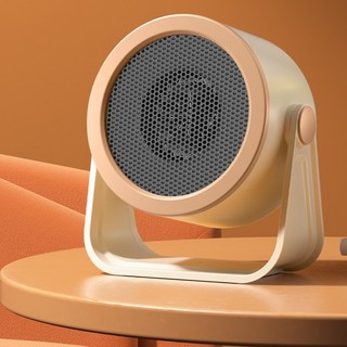 ANYOU 가정용 PTC 미니 팬히터 온풍기 캠핑용 전기 히터 난로 가정용 난방 꿀템 무소음 온풍기, 크림화이트