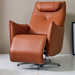 [까사살로티] 리클라이너소파 루카스 1인용 천연소가죽 1인리클라이너쇼파, 투모터_딥오렌지