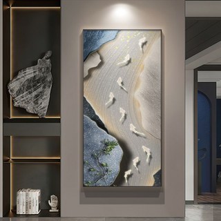 아르테리에 세로 그림액자 복들어오는 인테리어 그림, 피쉬 오션블루