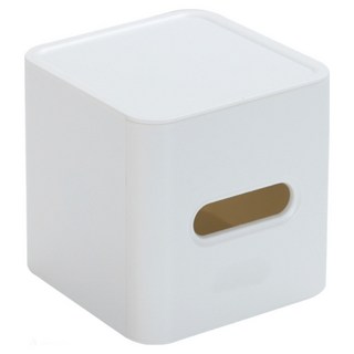 리빙공감 곽티슈 두루마리 겸용 사각 휴지케이스, 화이트, 1개