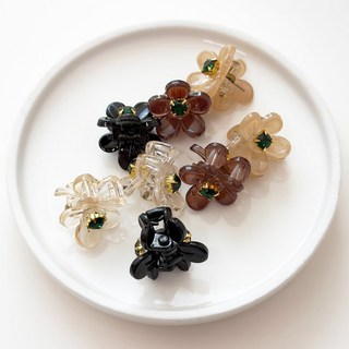 미다미 헤어 미니 꽃 큐빅 집게핀 옆머리 앞머리