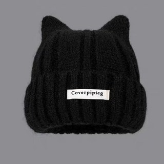 [재고 정리 세일]귀여운 고양이 귀 니트 모자 여성용 봄 데일리 소두핏 커플 비니 보온 귀달이 모자