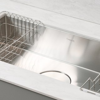 아미체볼레 AMSF860 프리미엄 사각 싱크볼 헤어라인 (바스켓L+바스켓S 포함 배수구커버 사은품)) | 고급 스테인리스 주방 싱크볼