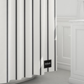 프리미엄 패브릭 방수 샤워 커튼 + 스텐 커튼 링 12p, 1개, 블랙 스트라이프