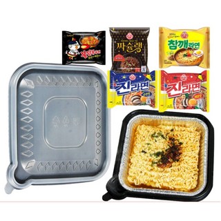 발열 라면용기 5세트 비화식 발열사각용기 도시락용기 스팀용기 발열용기, 5개세트, 5개