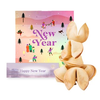 幸運餅乾 新年運勢款 50包入, 1盒, 250g