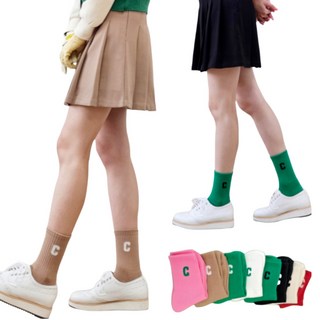 캔버라 3족세트 여성 골프 양말 바닥 두꺼운양말 테니스 양말 중목, 2(화이트그린+라이트베이지+블랙)