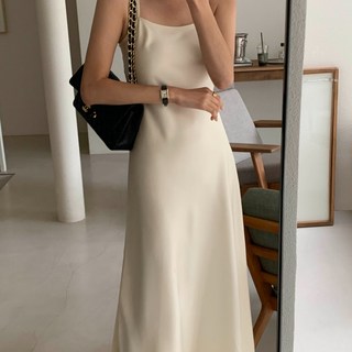 NEW컬러추가 루어스룸 샤이니 새틴 실크 슬립 스트랩 민소매 나시 뷔스티에 a라인 플레어 빅사이즈 임산부 맥시 롱 원피스