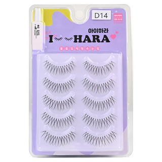 아이하라 쁘띠업 속눈썹 D14 10p + 글루 세트, 3세트, 블랙