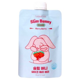 [토핑가득 한끼대용] 뉴베러 슬림 버니 단백질 쉐이크 파우치 체중조절, 40g, 5개, 메리베리 딸기맛