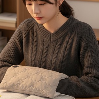 리즈엠 충전식 배온열찜질 손주머니 무선 충전기 5000mAh, 아이보리