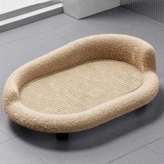 HAPPOM 울트라 초대형 고양이 스크래쳐 침대 보드, 1개, 베이지