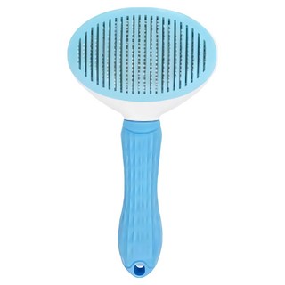 아스웰 원터치 반려동물 털 제거 브러쉬 빗 죽은털 제거 슬리커브러쉬 고양이 강아지 미용용품, 1개, 털브러쉬-블루