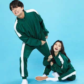 [명찰인쇄가능] 그린 트레이닝복 상의 하의 핑크점프수트 코스프레 졸업앨범 의상