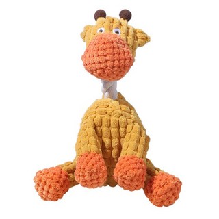 애완동물 장난감 개 깨물기 발성 장난감 장난감 당나귀 깨물기 이빨 잘 가는 애완동물 털 장난감 인터랙티브 강아지 장난감, 기린(이갈이 원단+발성), 1개