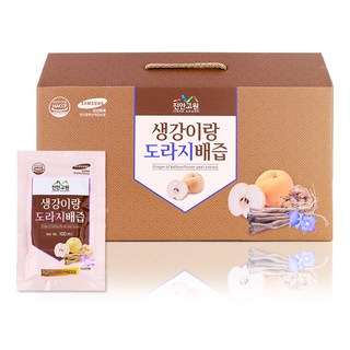 무농약 직접 재배 3년근 약도라지 생강이랑 도라지배즙 100ml 30포, 30개