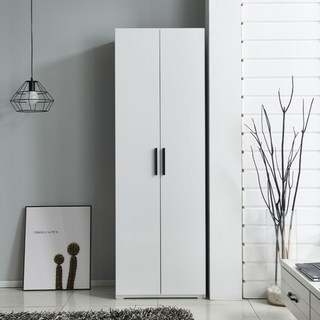 고은목 레이첼 600 도어형 수납장 옷장 이불장 다용도수납장 틈새수납장, 화이트, 옷봉형