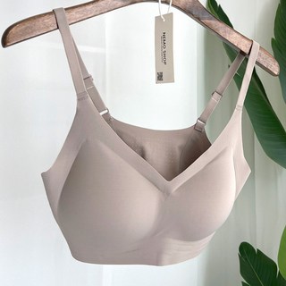 네모엔룩 여성용 감동볼륨 심리스 노와이어 무봉제 볼륨패드 요가 여행 일상 언더웨어 속옷 브라렛 NL