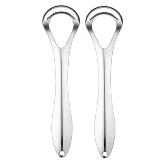 1+1 스테인레스 듀얼 백태 제거 혀 클리너, 2개, 11g