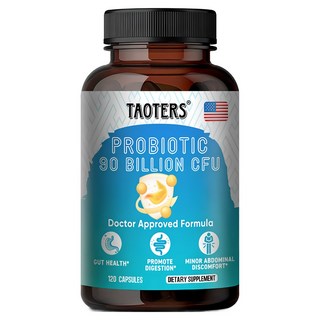 유기농 프로바이오틱스 900억 CFU 의사가 승인한 여성 남성 및 성인용 포뮬러 프로바이오틱스 사과 식초와 생강이 함유된 프로바이오틱 보충제, 120캡슐, 120정, 1개