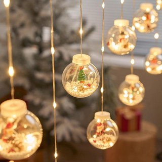 투데이리빙 2종 크리스마스 LED 10구 전구 조명 + 가랜드 장식 세트 USB 타입 리모컨 조작 리스 트리 줄조명 스노우볼 링조명 겨울 오너먼트 소품 B타입, 1세트, R98282B(혼합색상