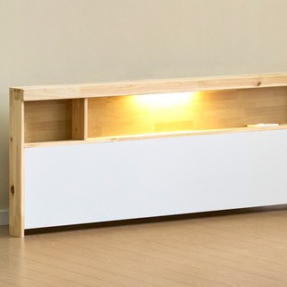 라자가구 소담 삼나무 원목 115 낮은형 LED 선반형 수납 침대 헤드 보드, 슈퍼싱글SS, 그레이