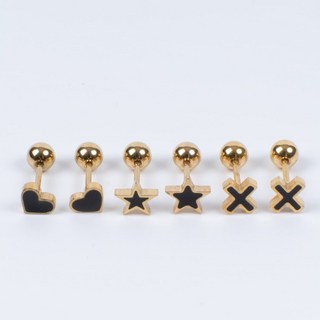 루미또와 써지컬스틸 반짝큐빅 3종 피어싱 세트 6P