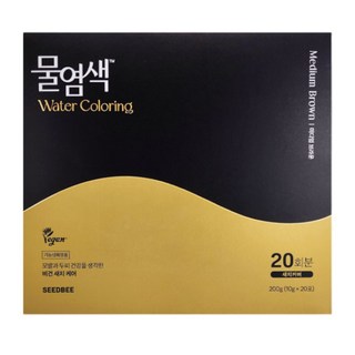 [홈쇼핑 동일구성] 씨드비 물염색 비건 새치 염색약 미디엄 다크 브라운 내추럴 블랙 20회분, 씨드비 비건 내추럴블랙 20회분+염색도구, 1개