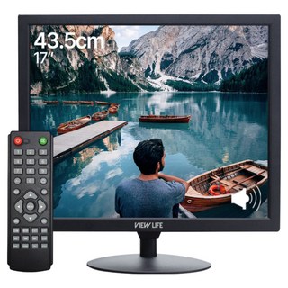 뷰라이프 17형 4:3 AV 단자 CCTV 소형 모니터 D-SUB/BNC 케이블 포함 리모컨 증정 새제품, 43.1cm, AV-17